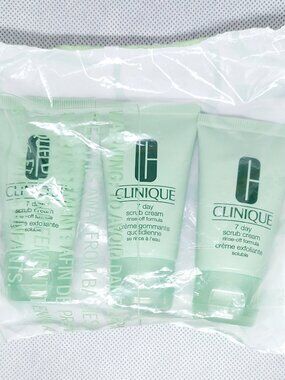 CLINIQUE 7 Day Rinse off Scrub Cream 3 Travel size 1oz. each Tubes